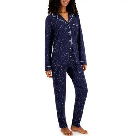 Alfani Womens Ultra-Soft Printed Pajama Set Blue Night Sky Size XXL - Picture 1 of 1